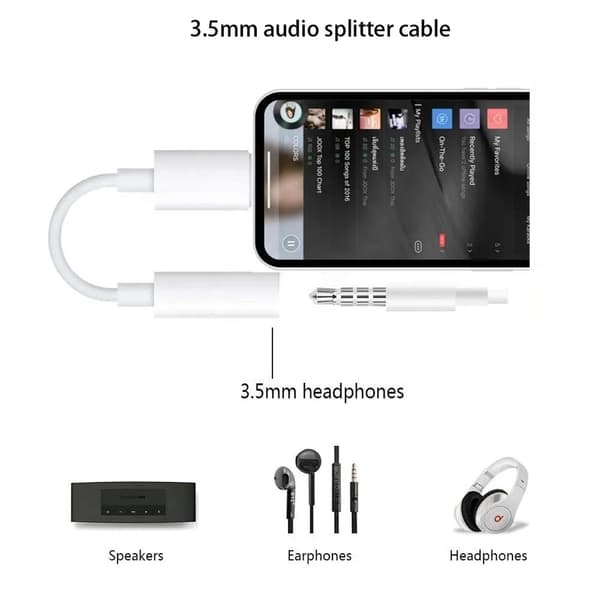 Lightning til 3.5 mm adapter - Passer til alle iPhone-modeller