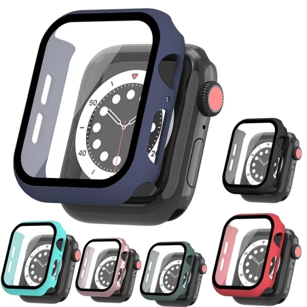 Støddæmpende Skal + Hærdet Glas - 2in1 til Apple Watch 44mm - Sort sort
