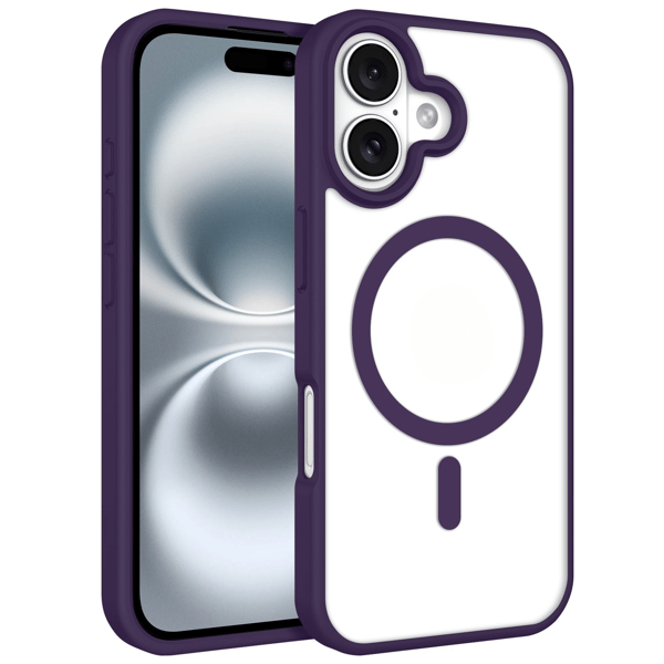 iPhone 16 Cover Magnetisk Klar Farve - Lilla