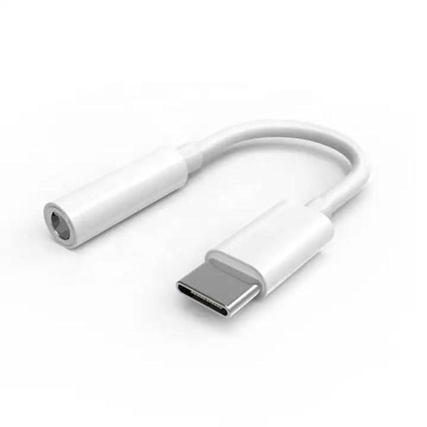 USB-C til 3,5 mm adapter - Passer til alle Samsung modeller (S20, S21, S22, S23) HVID