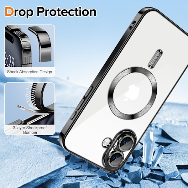 iPhone 16 PLUS Kuori – Metallinen kuori magneettisella yhteensopivuudella, ohut muotoilu - Sininen sininen