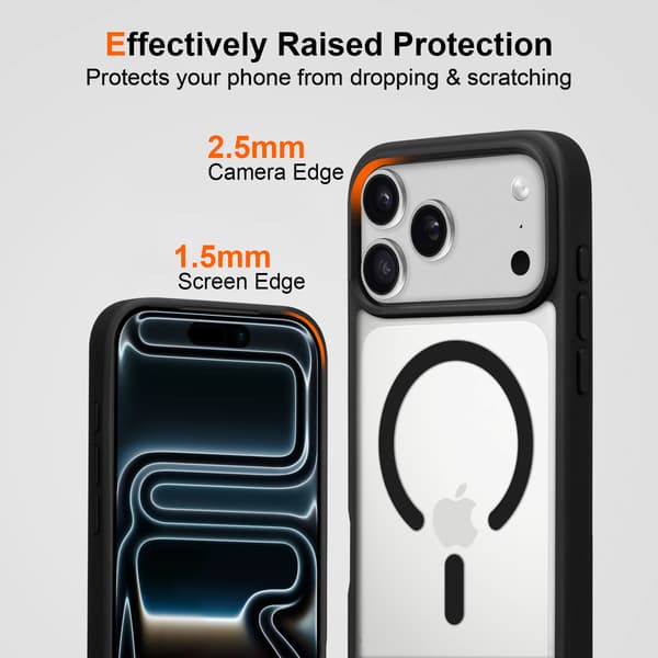 iPhone 17 PRO Skal Magnetiskt Color Clear - Svart