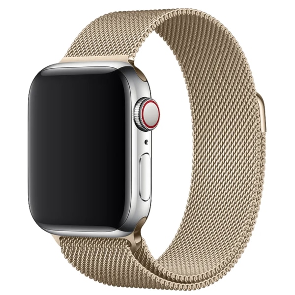 Milanese Armband Magnetlås för Apple Watch – 42mm/44mm/45mm/46mm/49mm – Guld Guld
