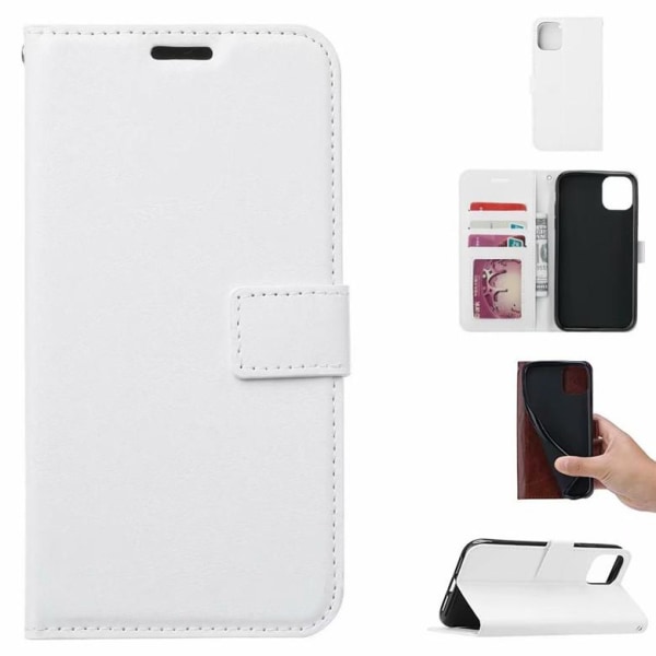 iPhone 12 / 12 Pro Plånboksfodral Skal i LÄDER (3 kort) - Svart svart