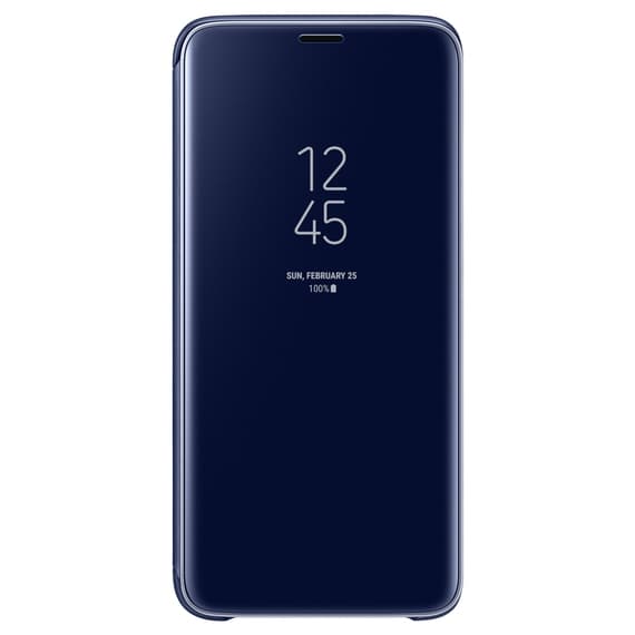 Samsung S9 PLUS + Eksklusivt Etui - Flip Cover - Clear View - BLÅ