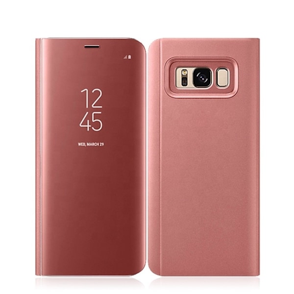 Samsung Galaxy S10E Eksklusivt Etui Flip Cover - Clear View - 6 Farver - GULD guld