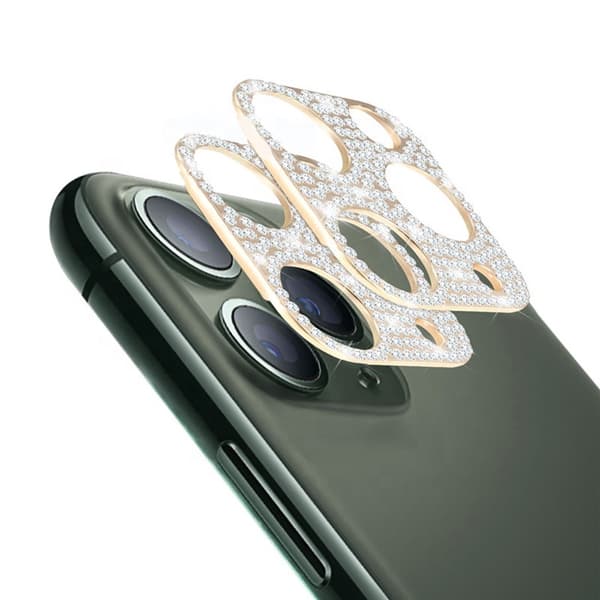 iPhone 14 PLUS Linsskydd Kameraskydd i Diamant Metall - SILVER silver