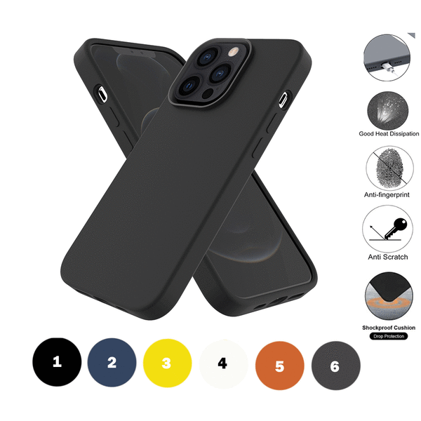 iPhone 13 Pro Max Silikone Liquid Cover - Holdbar (understøtter trådløs opladning) sort