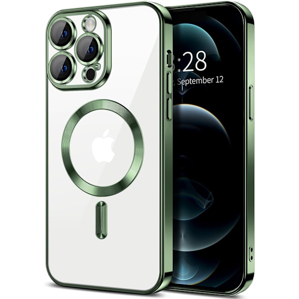 iPhone 16 Pro Max Skal – Metallic Skal med Magnetisk Kompatibilitet, Slim Design - Grön