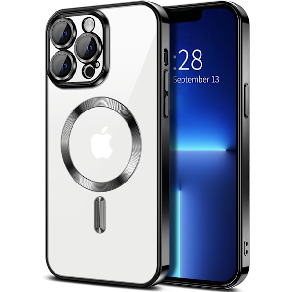 iPhone 14 Pro Skal – Metallic Skal med Magnetisk Kompatibilitet, Slim Design - Svart svart