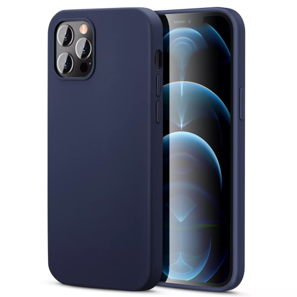 iPhone 13 Pro Max Silikon Liquid Skal - Slittålig (stödjer trådlösladdning) blå