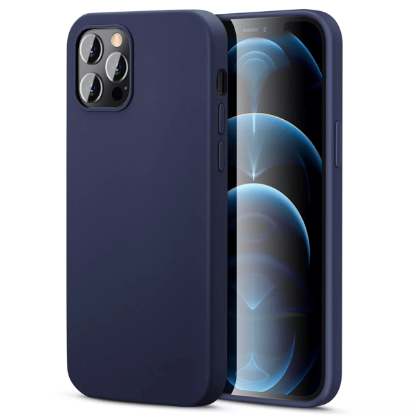 iPhone 14 PRO MAX Skal – Silikonskal MÖRKBLÅ blå