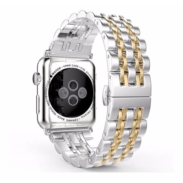 Klassiskt Metall Armband i Rostfritt stål med Rand - Till Apple Watch 42mm/44mm/45mm/46mm/49mm - Silver Silver