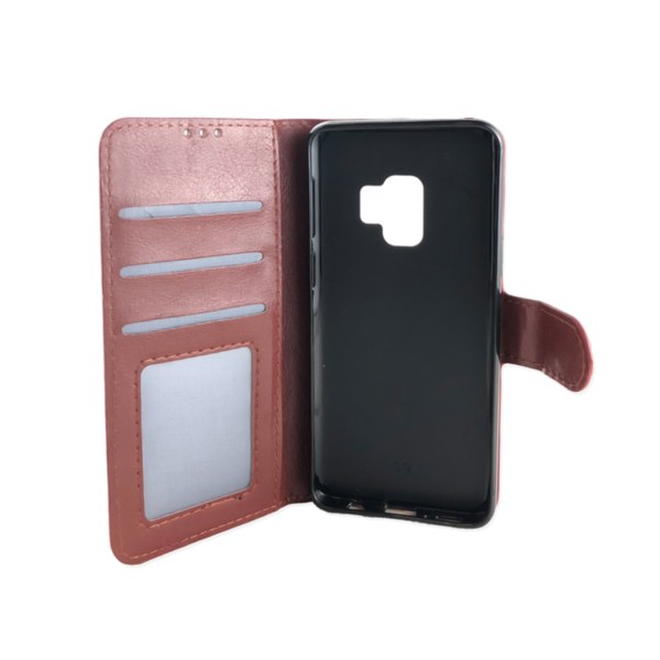 Lompakkokotelo Samsung S9 nahkaa (3 korttia) - KAIKKI VÄRIT punainen