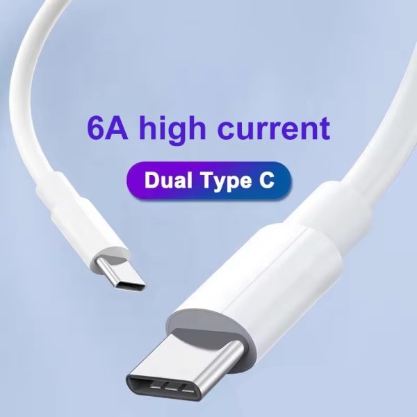 iPhone 15 Snabbladdare - USB C Till USB-C Ladd & Sync kabel - VIT vit