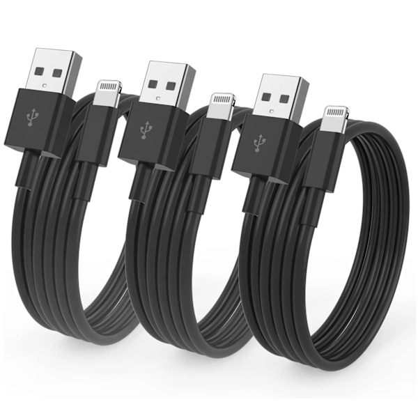 iPhone Laddare - Ladd & Sync Kabel - 2 METER - SVART