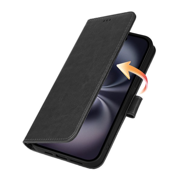 iPhone 16 Læder Pung Etui – 3 Kortlommer – Brun brun