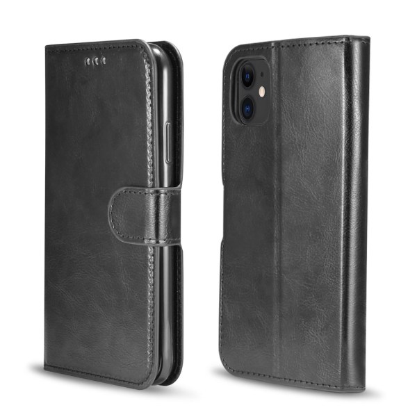 iPhone 12 / 12 Pro Wallet Case i Læder (3 kort) - 7 Farver - Blå blå