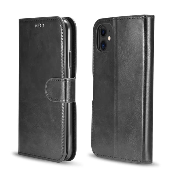 iPhone 12 Mini Plånboksfodral i LÄDER (3 kort) - Röd röd