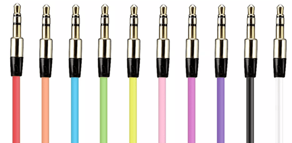 AUX Kabel 3,5mm Forgyldt Kabel Silikone 1M - SORT black