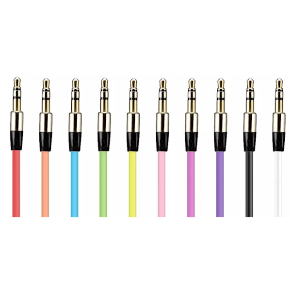 AUX Kabel 3,5mm – Guldpläterad, Hög Kvalitet & Slitstark – SVART svart