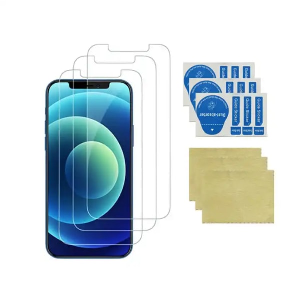 3-PACK iPhone 12 / 12 PRO Skärmskydd i Härdat glas - Transparent