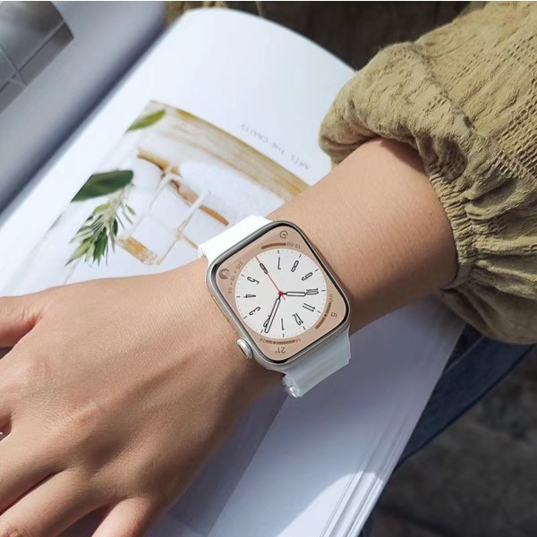 Silikon Armband Ocean/Havsband - Till Apple Watch 38mm/40mm/41mm - Vit vit
