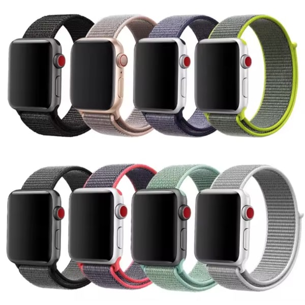 Sportigt och Bekvämt Armband i Nylon - Till Apple Watch 38mm/40mm/41mm - Mörkrosa Mörk rosa / rosa
