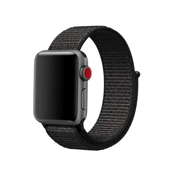 Urheilullinen ja mukava nylonranneke - Apple Watch 42mm/44mm/45mm/46mm/49mm - Musta musta