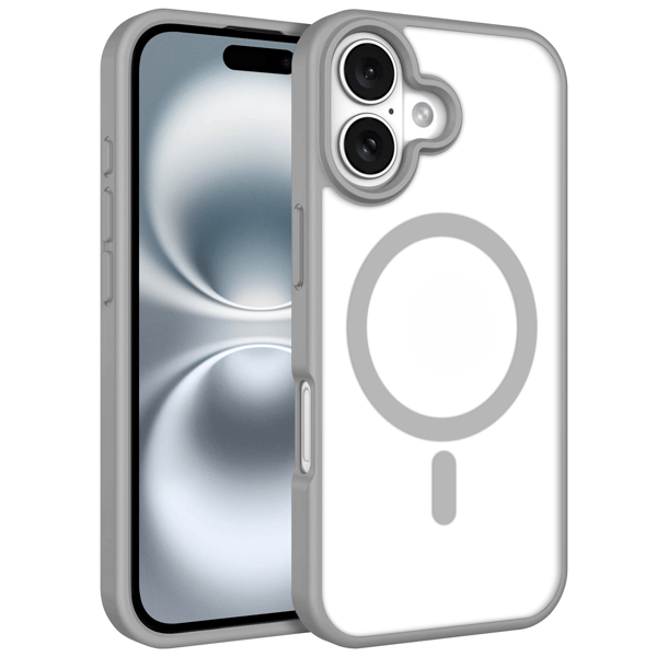 iPhone 16 Magneettinen Kuori Color Clear - Harmaa