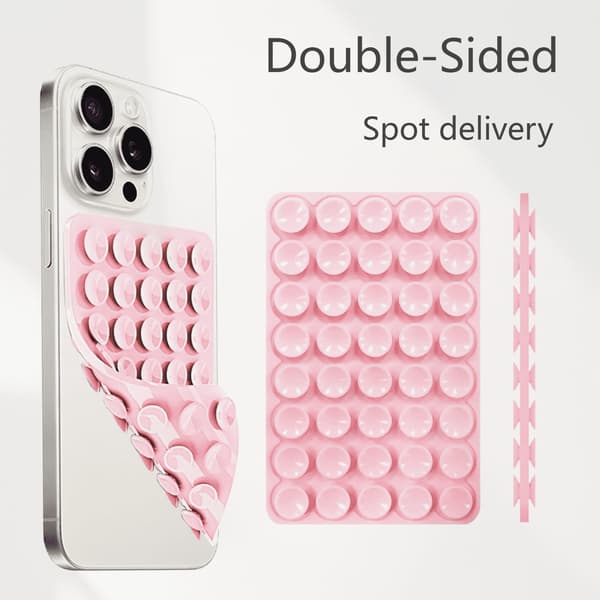 Kaksipuolinen Popsocket Universal -puhelinpidike imukupilla - Valkoinen