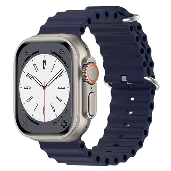 Apple Watch Armband Silikon Havsband 42mm/44mm/45mm/49mm blå