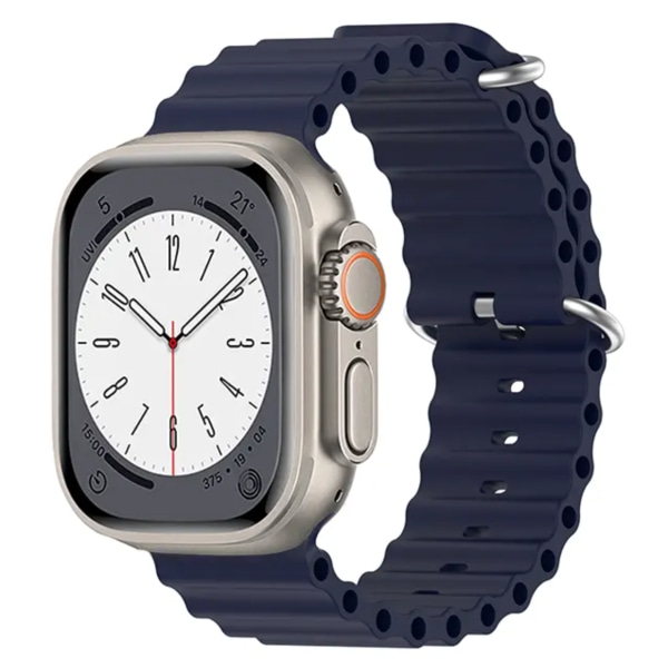 Apple Watch Rannekoru Silikoni Sea Band 42mm/44mm/45mm/49mm sininen