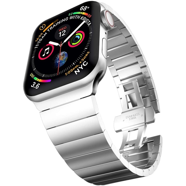 Tyylikäs teräsranneke - Korkea laatu & Erittäin kestävä - Apple Watch 38mm/40mm/41mm - Hopea hopea