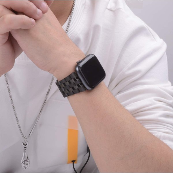 Klassiskt Metall Armband i Rostfritt stål med Rand - Till Apple Watch 42mm/44mm/45mm/46mm/49mm - Guld Guld
