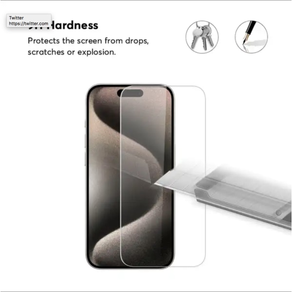 2-Pack iPhone 15 Pro - Karkaistu lasi näytönsuoja