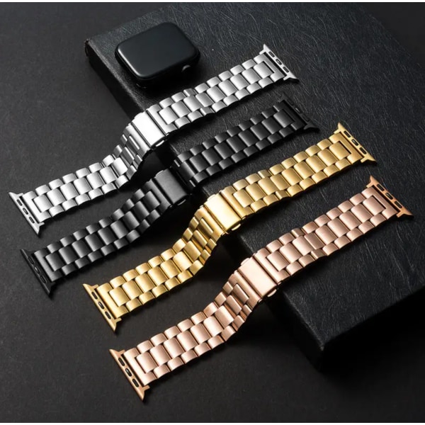 Exklusivt Rostfritt Metallarmband – Stainless Steel - Till Apple Watch 38mm/40mm/41mm - Silver Silver