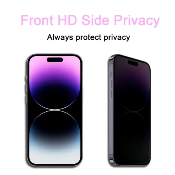 2-PAK iPhone 12/12 Pro Näyttösuoja Privacy Tempered Glass - Face ID Tuki