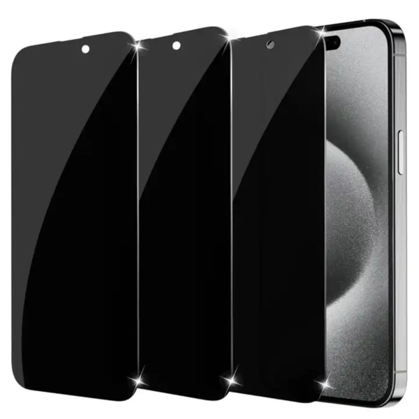 ( 3-PACK ) iPhone 14 PRO Skærmbeskytter Privatliv i hærdet glas - FaceID Support - 3D