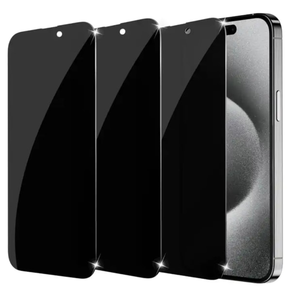 3-pack iPhone 16 Pro Max - Skärmskydd Privacy i Härdat Glas