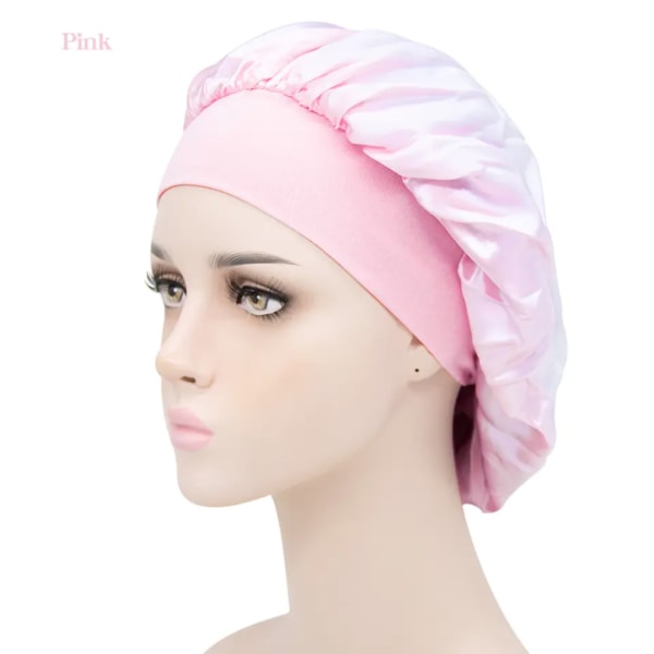 Satiininen yömyssy - Pehmeä & Ylellinen suojaamaan hiuksiasi - PINKKI vaaleanpunainen
