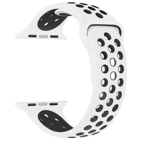 Sport Armband i Gummi - Bekvämt & Hållbart - Till Apple Watch 42mm/44mm/45mm/46mm/49mm - Blå/Vit Blå / Vit