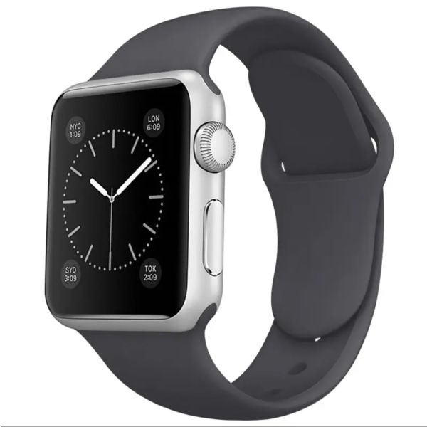 Silikonarmband Slät & Bekväm passform - Till Apple Watch 38mm/40mm/41mm - Svart svart