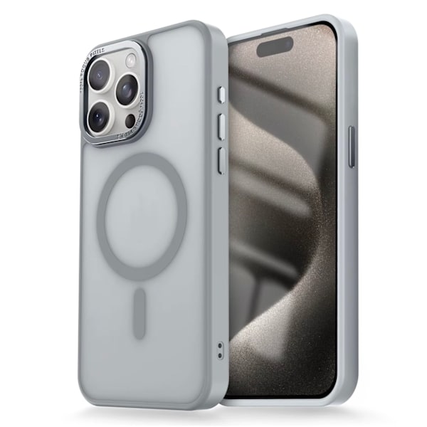 iPhone 14 PRO Kuori - Magsafe Frostattu Kuori – Harmaa harmaa