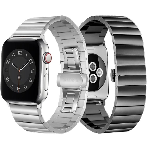 Stiligt Armband i Stål - Hög Kvalite & Extra tåligt - Till Apple Watch 38mm/40mm/41mm - Silver silver