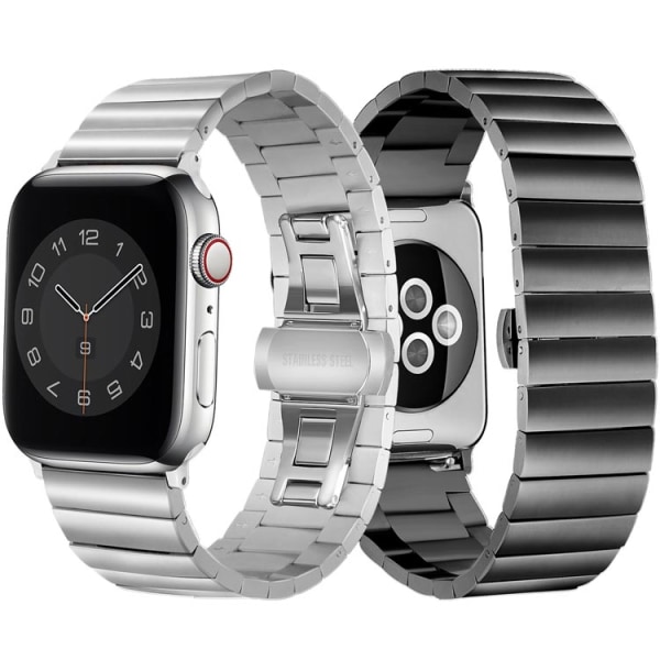 Tyylikäs Apple-kellon ranneke teräksestä - Korkealaatuinen ja erittäin kestävä - 42 mm / 44 mm / 45 mm / 49 mm vaaleanpunainen