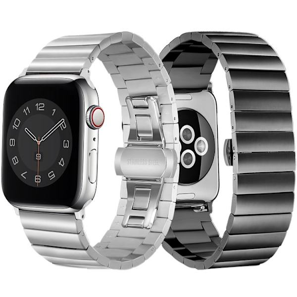 Tyylikäs teräsranneke - Korkea laatu & Erittäin kestävä - Apple Watch 38mm/40mm/41mm - Hopea hopea