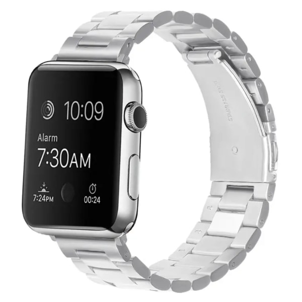 Exklusivt Rostfritt Metallarmband för Apple Watch – Passar 38mm/40mm/41mm – Stainless Steel Silver