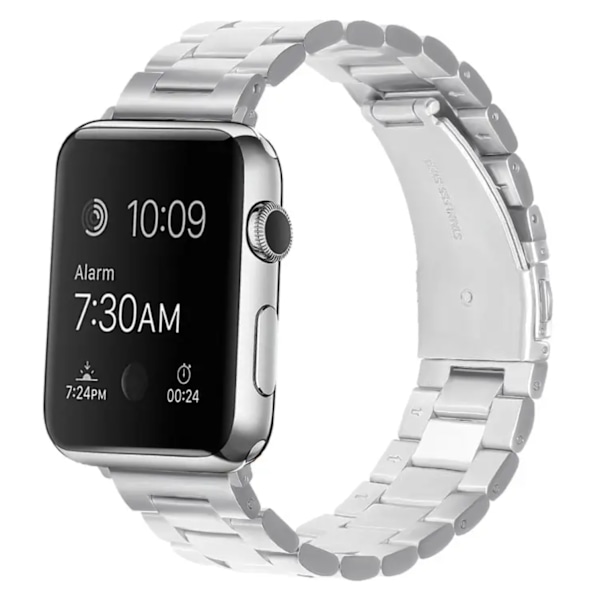 Exklusivt Rostfritt Metallarmband – Stainless Steel - Till Apple Watch 38mm/40mm/41mm - Silver Silver