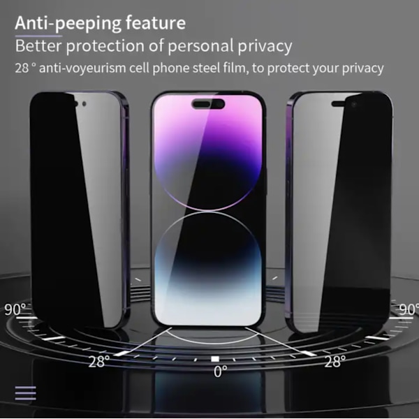 iPhone 6/7/8 PLUS - Skärmskydd Privacy i Härdat Glas